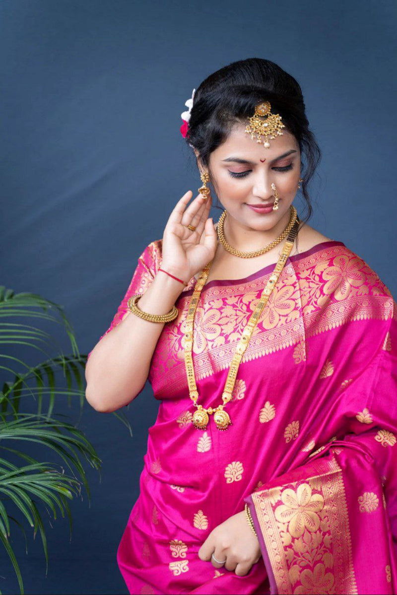 PINK Banarasi Silk Saree