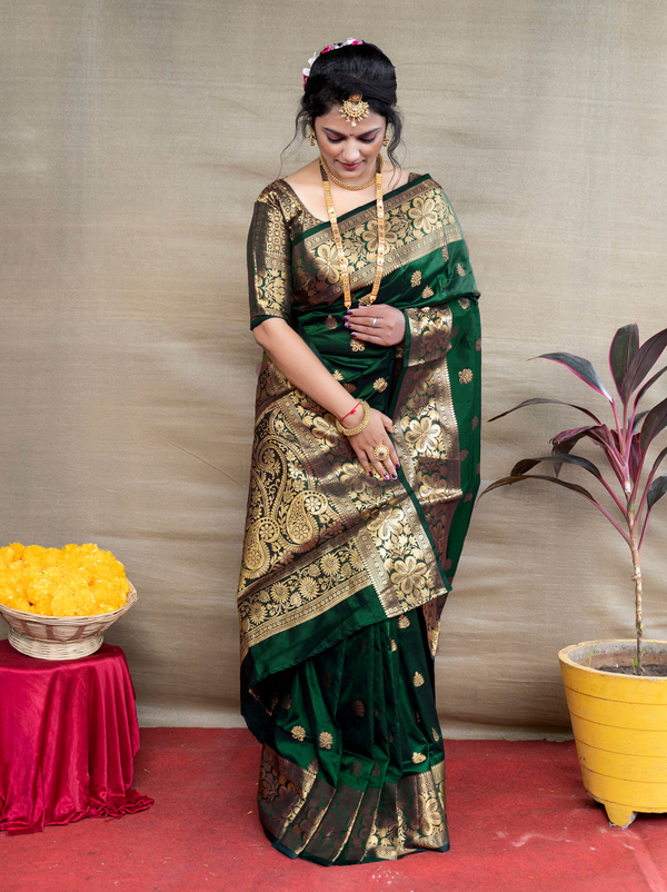 GREEN Banarasi Silk Saree