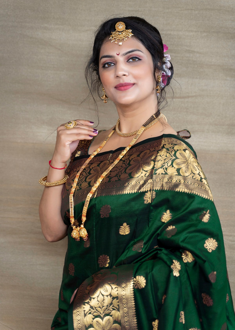 GREEN Banarasi Silk Saree