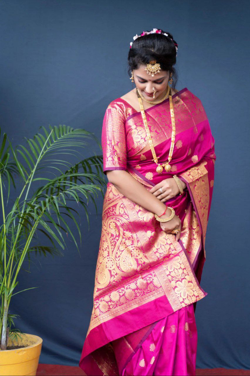 PINK Banarasi Silk Saree